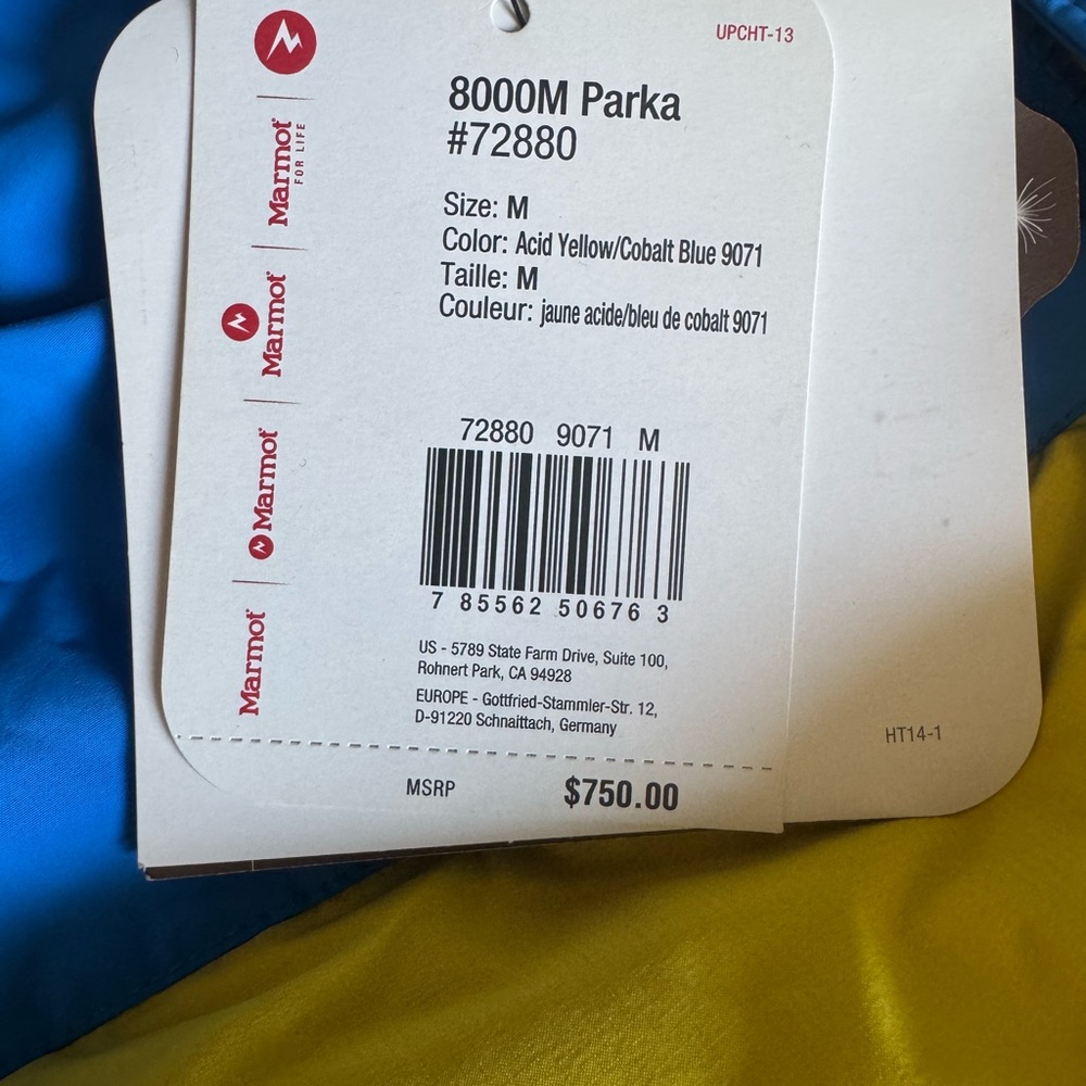 Marmot Blue and Yellow Outdoor Suit - Picture 4 of 9